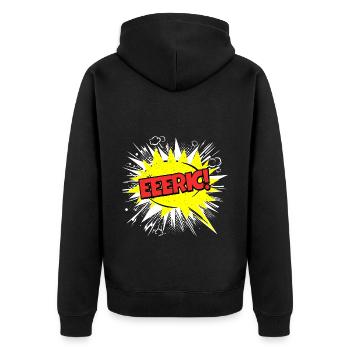 Eric Name Lustige Sprechblase Eeeric! - Unisex Premium Bio Zip Hoodie - Schwarz - Hinten - Nico (187cm)