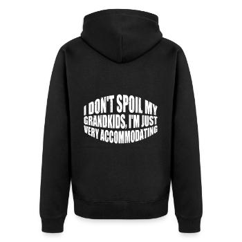 I Don't Spoil My Grandkids 12 - Unisex Premium Bio Zip Hoodie - Schwarz - Hinten - Nico (187cm)