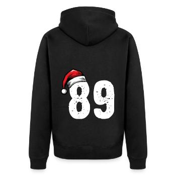 89 Number Christmas - Unisex Premium Organic Zip Hoodie - black - Back - Nico (187cm)