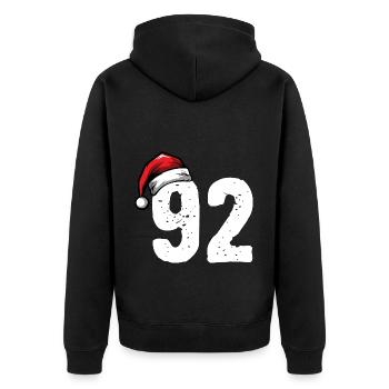 92 Numéro Noël - Veste à capuche bio Premium Unisexe - noir - Dos - Nico (187cm)
