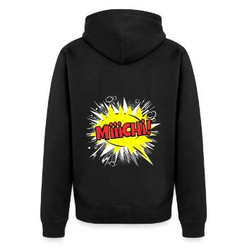 Michi Michael Nom drôle bulle de dialogue - Veste à capuche bio Premium Unisexe - noir - Dos - Nico (187cm)