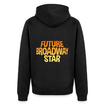Future Broadway Star - Unisex Premium Bio Zip Hoodie - Schwarz - Hinten - Nico (187cm)