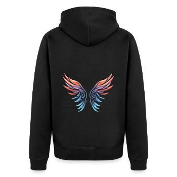 Icône d’aile - Veste à capuche bio Premium Unisexe - noir - Dos - Nico (187cm)