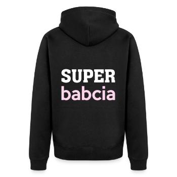 Super Babcia Poland Grandma Polska Polish - Unisex Premium Organic Zip Hoodie - black - Back - Nico (187cm)