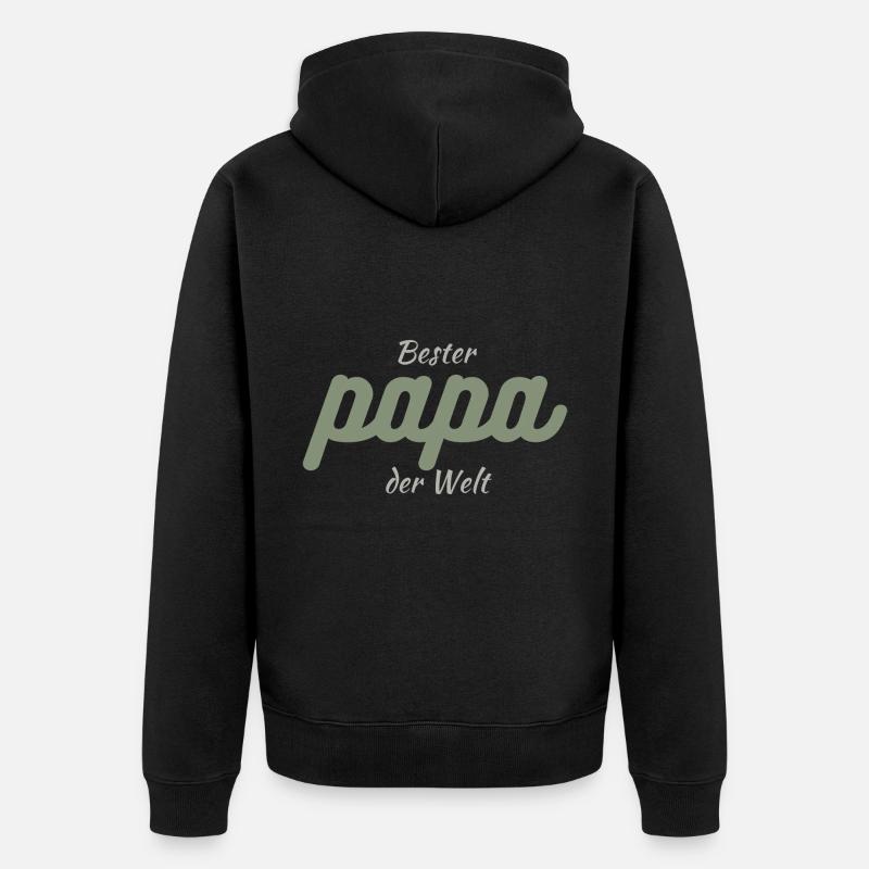Bester Papa der Welt - Unisex Premium Bio Zip Hoodie - Schwarz