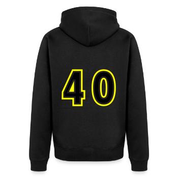 40 Nombre Collège - Veste à capuche bio Premium Unisexe - noir - Dos - Nico (187cm)