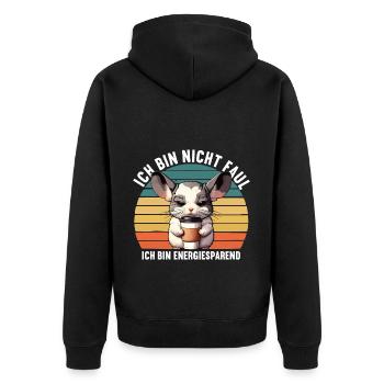 Ich Bin Nicht Faul Chinchilla Chinchillas Nager - Unisex Premium Bio Zip Hoodie - Schwarz - Hinten - Nico (187cm)