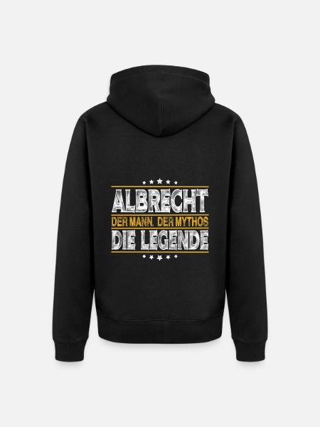 Albrecht - Unisex Premium Bio Zip Hoodie - Schwarz