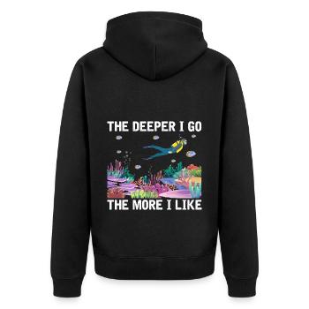 Diving Adventure Divers Sea Ocean - Unisex Premium Organic Zip Hoodie - black - Back - Nico (187cm)