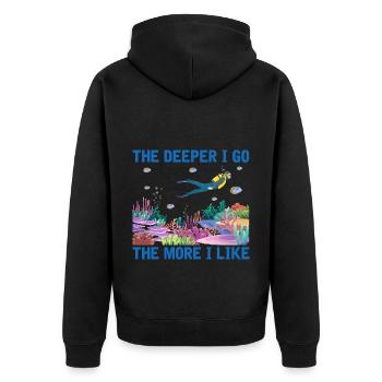 Diving Adventure Divers Sea Ocean - Unisex Premium Organic Zip Hoodie - black - Back - Nico (187cm)