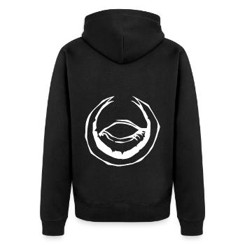 Eye Moon Halloween - Unisex Premium Organic Zip Hoodie - black - Back - Nico (187cm)