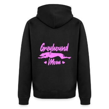 Greyhound Mom - Unisex Premium Bio Zip Hoodie - Schwarz - Hinten - Nico (187cm)
