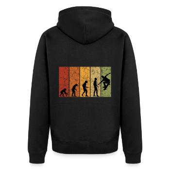 Skateboarder Skateboard Skater Skate Evolution - Unisex Premium Bio Zip Hoodie - Schwarz - Hinten - Nico (187cm)