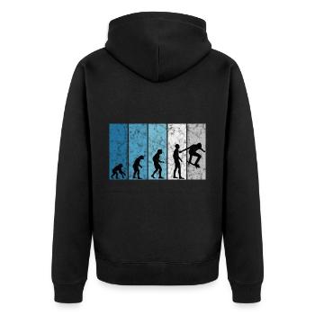 Skateboarder Skateboard Skater Evolution Skateing - Unisex Premium Bio Zip Hoodie - Schwarz - Hinten - Nico (187cm)