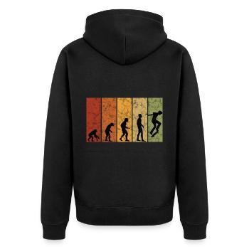 Evolution Skateboarder Skateboard Skater Skate - Unisex Premium Bio Zip Hoodie - Schwarz - Hinten - Nico (187cm)
