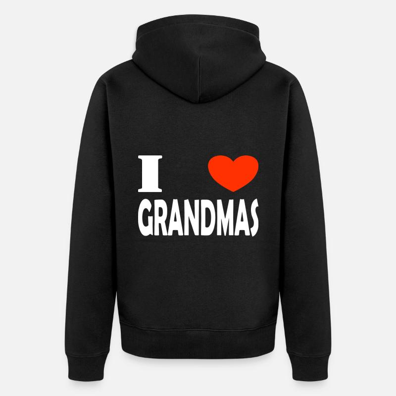 J’aime les grands-mères - Veste à capuche bio Premium Unisexe - noir