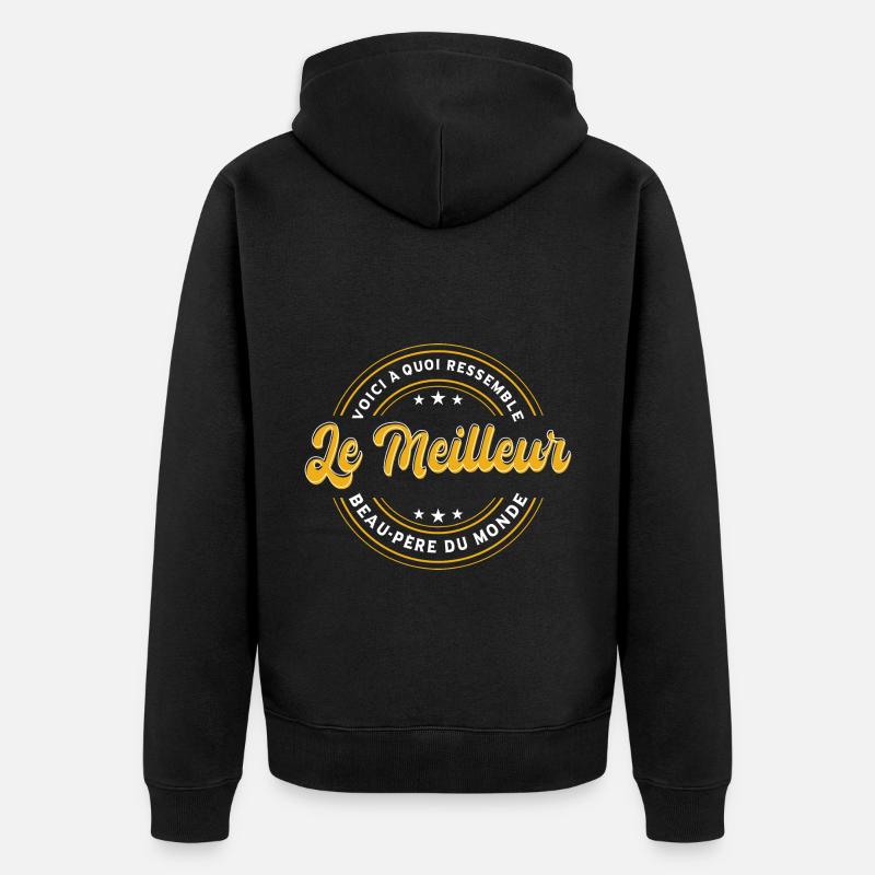 Le Meilleur Beau-Père Du Monde - Veste à capuche bio Premium Unisexe - noir