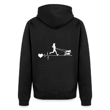Canicross Trail Running Dog Sport Heartbeat Pulse - Veste à capuche bio Premium Unisexe - noir - Dos - Nico (187cm)