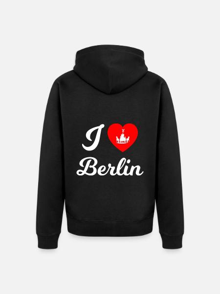 Die Berliner Herzen - Unisex Premium Bio Zip Hoodie - Schwarz