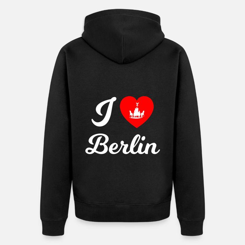 Die Berliner Herzen - Unisex Premium Bio Zip Hoodie - Schwarz
