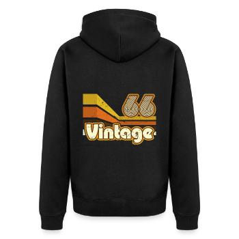 Made 1966, Born 1966 Birthday Born - Unisex Premium Organic Zip Hoodie - black - Back - Nico (187cm)