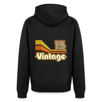 2015 Anniversaire né en 2015 Retro Vintage - Veste à capuche bio Premium Unisexe - noir - Dos - Nico (187cm)
