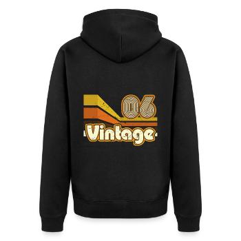 2006 Birthday born in 2006 Retro Vintage - Unisex Premium Organic Zip Hoodie - black - Back - Nico (187cm)