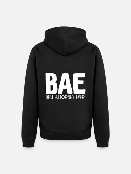 Bae Best Attorney Ever - Unisex Premium Organic Zip Hoodie - black