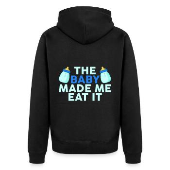 Le bébé m’a fait le manger - Veste à capuche bio Premium Unisexe - noir - Dos - Nico (187cm)