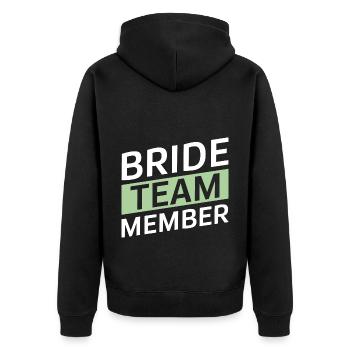 Bride Team - Unisex Premium Bio Zip Hoodie - Schwarz - Hinten - Nico (187cm)