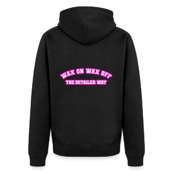 Wax On Wax Off The Detailer Way Car Lover - Unisex Premium Organic Zip Hoodie - black - Back - Nico (187cm)
