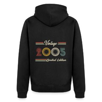 2005 Anniversaire Né En 2005 Rétro Millésime - Veste à capuche bio Premium Unisexe - noir - Dos - Nico (187cm)