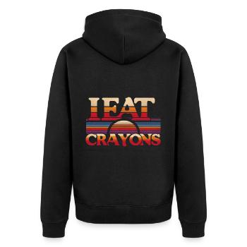 I Eat Crayons 8 - Unisex Premium Bio Zip Hoodie - Schwarz - Hinten - Nico (187cm)