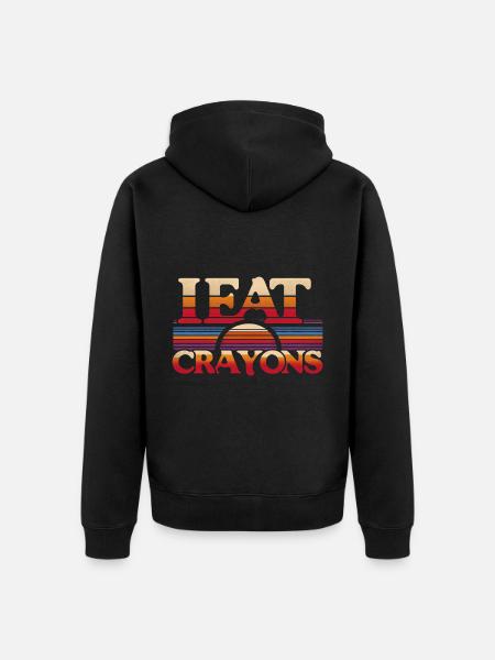 I Eat Crayons 8 - Unisex Premium Organic Zip Hoodie - black