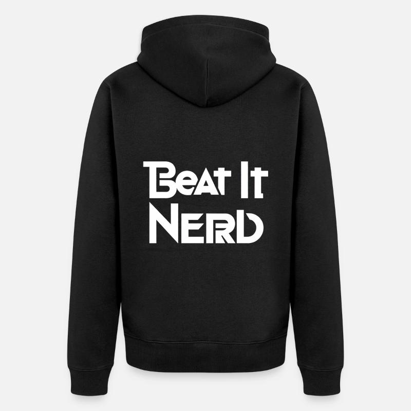 Beat it Nerd 9 - Unisex Premium Bio Zip Hoodie - Schwarz