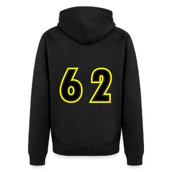 62 Nombre Collège - Veste à capuche bio Premium Unisexe - noir - Dos - Nico (187cm)
