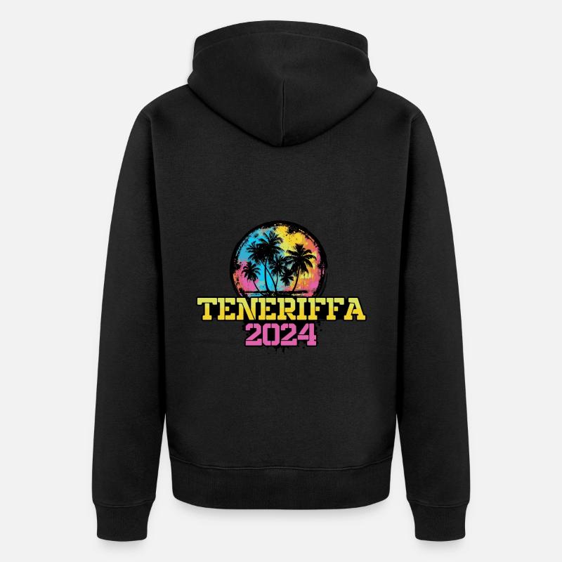 Teneriffa 2024 Reise Urlaub - Unisex Premium Bio Zip Hoodie - Schwarz
