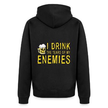 I Drink The Tears Of My Enemies 4 - Unisex Premium Bio Zip Hoodie - Schwarz - Hinten - Nico (187cm)