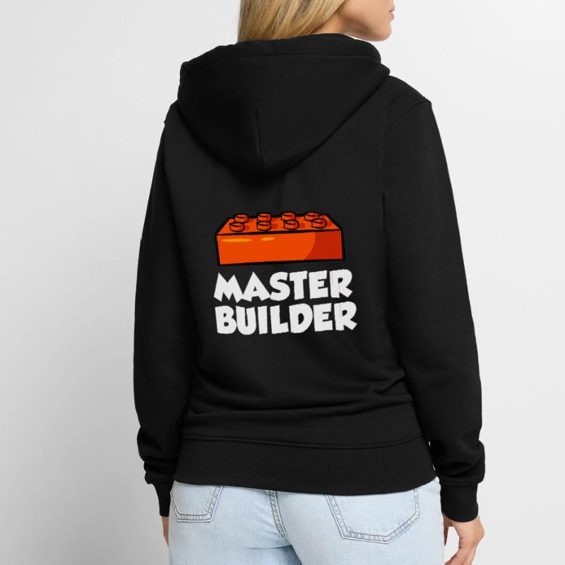 Constructeur de briques Bâtiment en briques Maître constructeur Veste à capuche bio Premium Unisexe