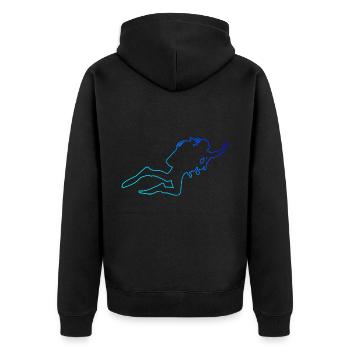 Scuba Diver Taucher Scuba Tauchen Diving - Unisex Premium Organic Zip Hoodie - black - Back - Nico (187cm)