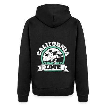 California Love USA État d’Amérique Californien - Veste à capuche bio Premium Unisexe - noir - Dos - Nico (187cm)