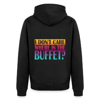 Je me fiche de savoir où est le buffet - Veste à capuche bio Premium Unisexe - noir - Dos - Nico (187cm)