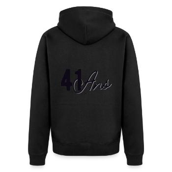 41 ans - Veste à capuche bio Premium Unisexe - noir - Dos - Nico (187cm)