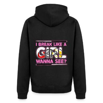 Billiards - I Break Like A Girl - Unisex Premium Organic Zip Hoodie - black - Back - Nico (187cm)