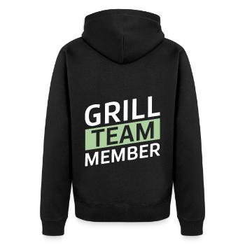 Grill Team - Unisex Premium Bio Zip Hoodie - Schwarz - Hinten - Nico (187cm)