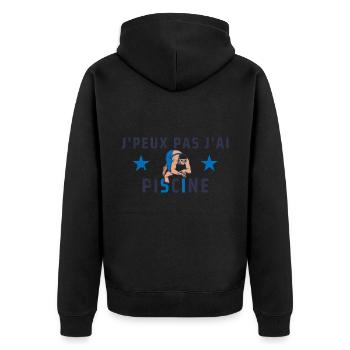 j peux pas j ai piscine - Veste à capuche bio Premium Unisexe - noir - Dos - Nico (187cm)