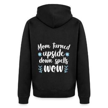Maman à l’envers sort wow - Veste à capuche bio Premium Unisexe - noir - Dos - Nico (187cm)