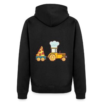 Traktorliebhaber Lustiges Traktorgeschenk - Unisex Premium Bio Zip Hoodie - Schwarz - Hinten - Nico (187cm)