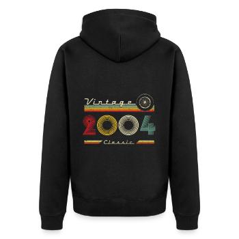 2004 Anniversaire Né En 2004 Rétro Millésime - Veste à capuche bio Premium Unisexe - noir - Dos - Nico (187cm)
