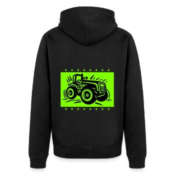 Tractor Farmer Farmer Icon - Unisex Premium Organic Zip Hoodie - black - Back - Nico (187cm)